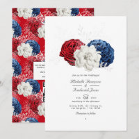 Red White and Blue USA American QR Code Wedding