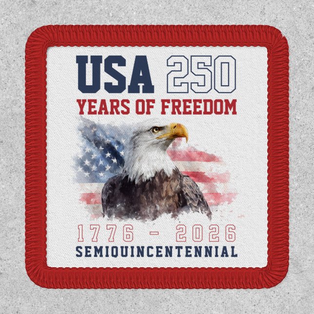 Red White and Blue USA America's 250th Anniversary Patch (Front)