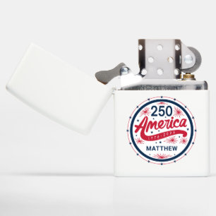 Red White and Blue USA America's 250th Anniversary Zippo Lighter
