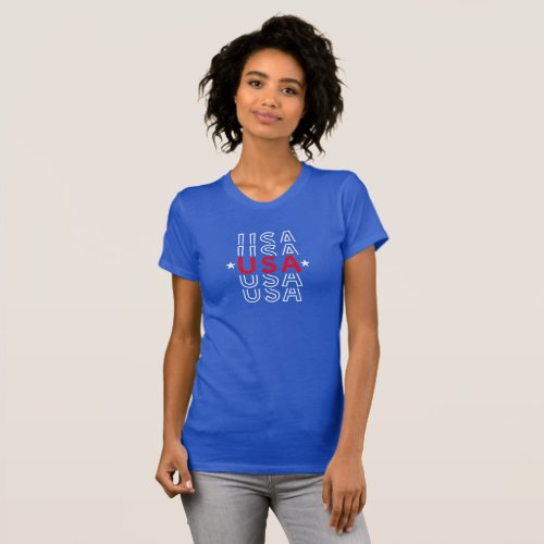 Red white and blue USA Blue T_Shirt