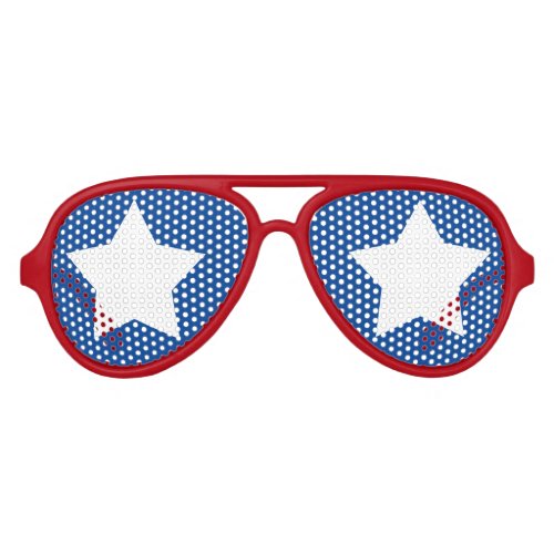 Red White and Blue USA Freedom Aviator Sunglasses