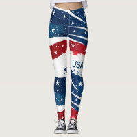 Red White and Blue USA Leggings