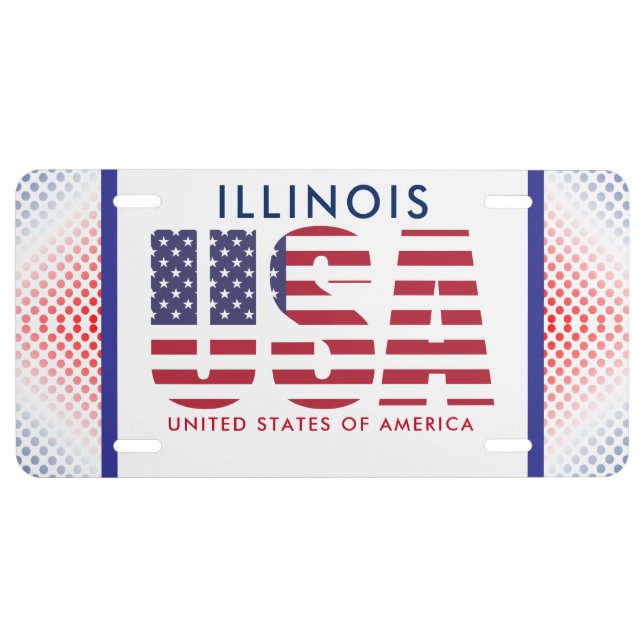 Red, White, and Blue USA License Plate (Front)