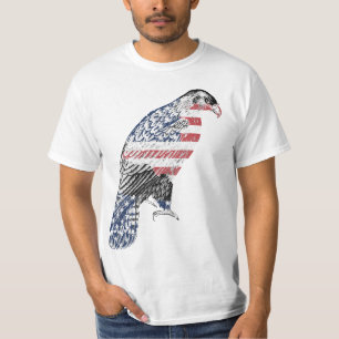 Red White And Blue USA Patriotic Eagle Art T-Shirt