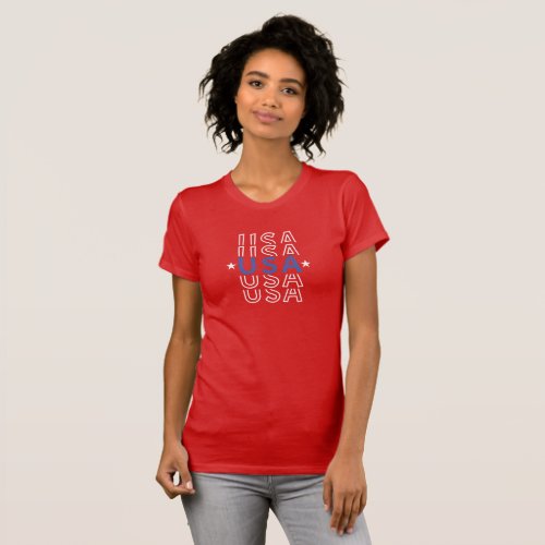 Red white and blue USA Red T_Shirt