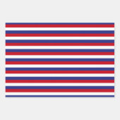 Red, White and Blue USA Stars and Stripes pattern Wrapping Paper Sheets (Front 2)