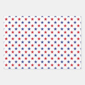 Red, White and Blue USA Stars and Stripes pattern Wrapping Paper Sheets (Front)