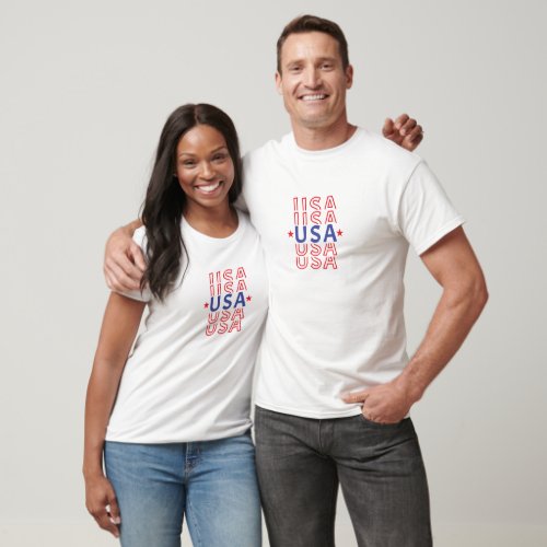 Red white and blue USA T_Shirt