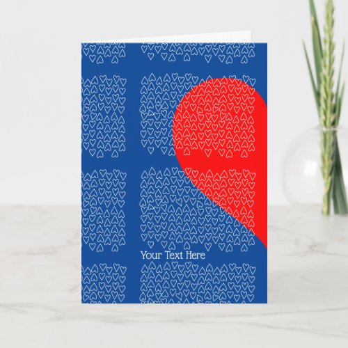 Red White and Blue Valentines Day Holiday Card