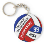 Red White and Blue Volleyball Keychains, Your Text Keychain Red White and Blue Volleyball Keychains, Your Text Keychain