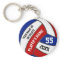 Red White and Blue Volleyball Keychains, Your Text