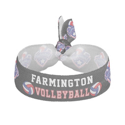 Red White and Blue  Volleyball Logo Elastic Hai Elastic Hair Tie