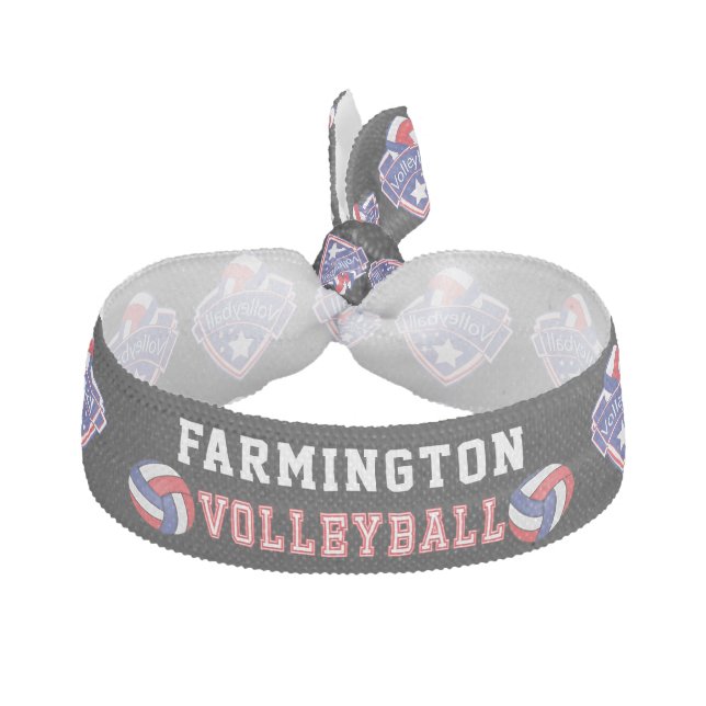 Red, White and Blue 🏐 Volleyball Logo Elastic Hai Elastic Hair Tie (Front)