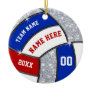 Red White and Blue, Volleyball Ornaments, Custom Ceramic Ornament