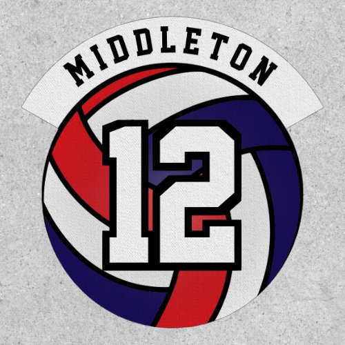Red White and Blue Volleyball  Patch