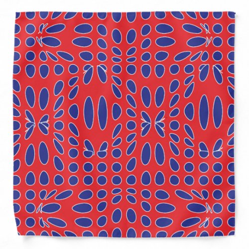 Red White and Blue Vortex Pattern Bandana