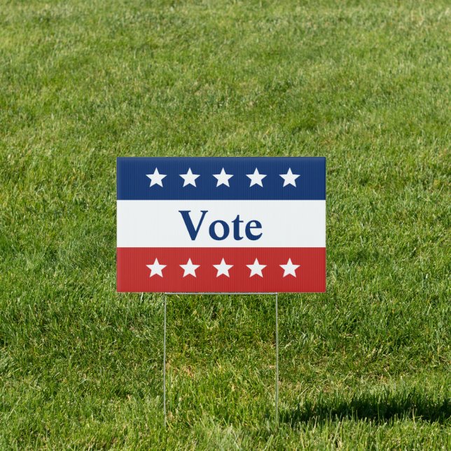 Red White and Blue Vote Yard Sign (Insitu)