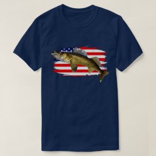 Red, White and Blue Walleye Pike T-Shirt