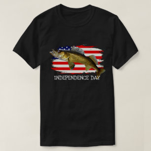 Red, White and Blue Walleye Pike  T-Shirt