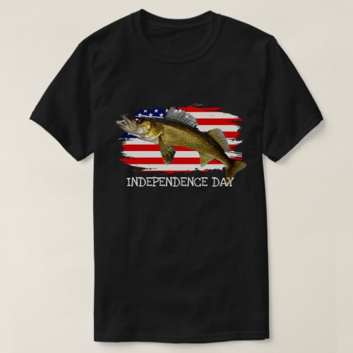 Red White and Blue Walleye Pike  T_Shirt