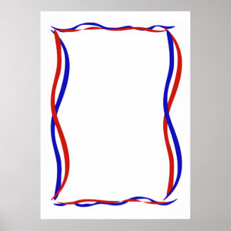 Red White and Blue Waves Poster