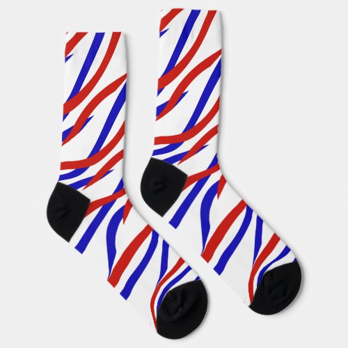 Red White and Blue Waves Socks