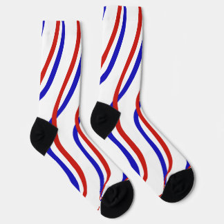 Red White and Blue Waves Socks