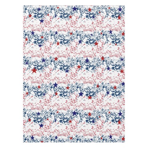 Red white and blue waves with stars tablecloth