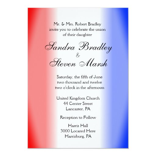 Red White and Blue Wedding Invitations | Zazzle