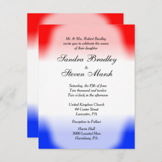 Red White and Blue Wedding Invitations