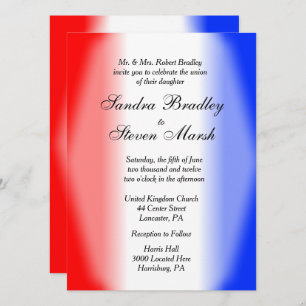 Red White and Blue Wedding Invitations
