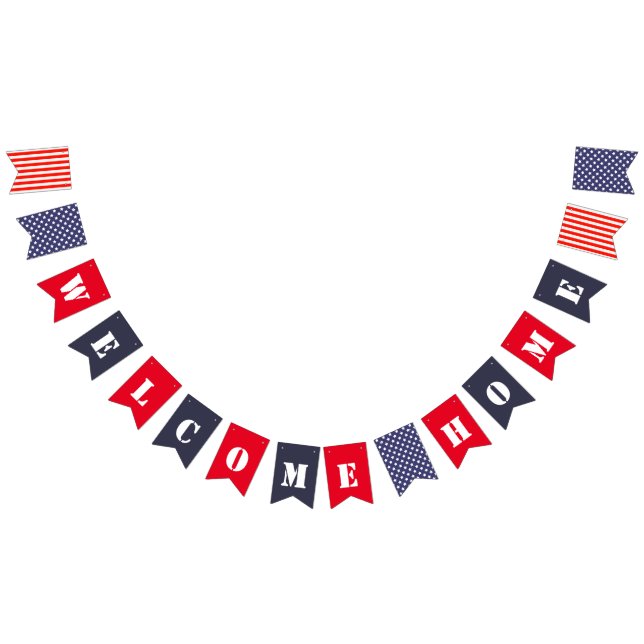 Red White and Blue Welcome Home Bunting Flags (All)
