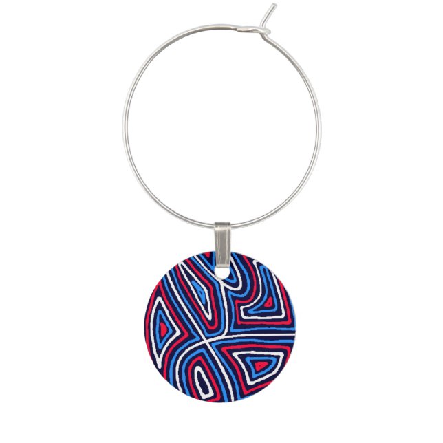 Red, White, and Blue Wine Glass Charm (Front)