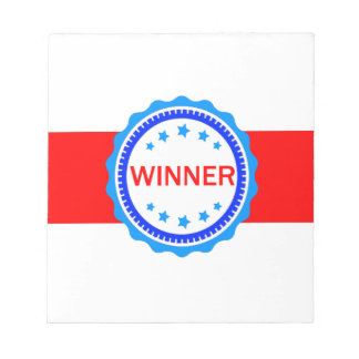 Red, White and Blue Winner Ribbon Notepad