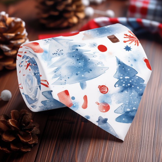 Red, White, and Blue Winter Wonderland Neck Tie (Creator Uploaded)