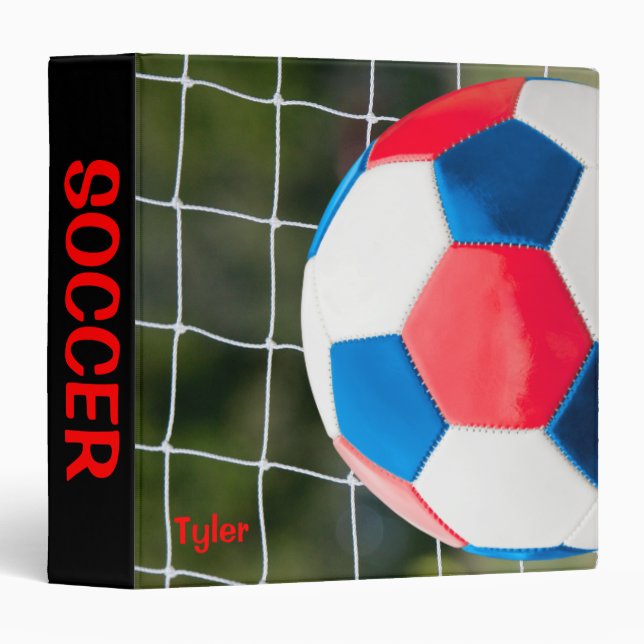 Red White and Blue with Net 3 Ring Binder (Front/Spine)
