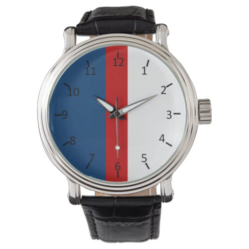Red White and Blue Wrist Watch