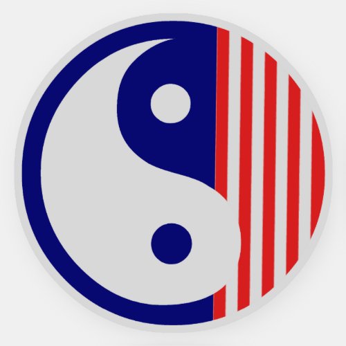 Red White and Blue Yin Yang Symbol Sticker