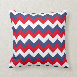 Red White and Blue Zigzag Throw Pillow
