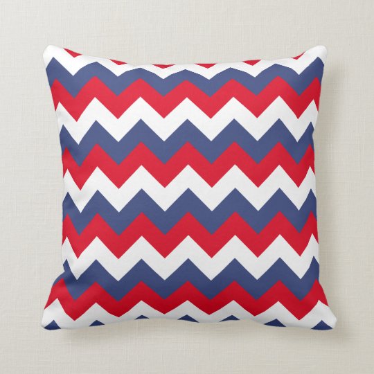 Red White And Blue Zigzag Throw Pillow Zazzle Com