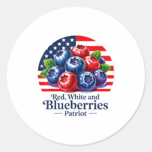 Red White And Blueberries Christian Patriotic Classic Round Sticker