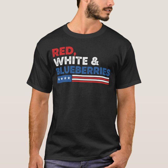 Red White and Blueberries Patriot USA Flag red whi T-Shirt (Front)