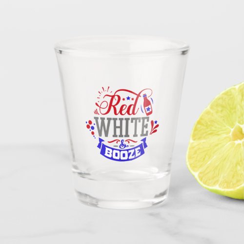 Red White and Booze Shot Glass