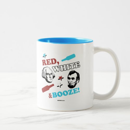 Red White and Booze _ Two Presidents Two_Tone Coffee Mug