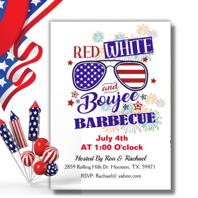Red White And Boujee 4th Of July BBQ Invitation (Creator Uploaded)