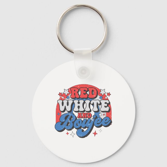 Red White And Boujee 4th Of July Independence Day  Keychain (Front)