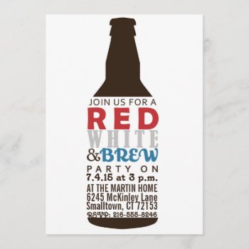 Red  White And Brew Party Invitation by 5thStreetDesign at Zazzle