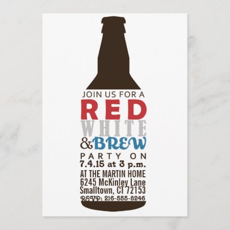 Red, White And Brew Party Invitation