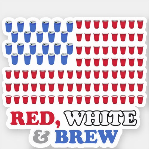 Red White and Brew Sticker