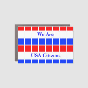 Red, White and Bue Row of Squares Sticker Car Magnet